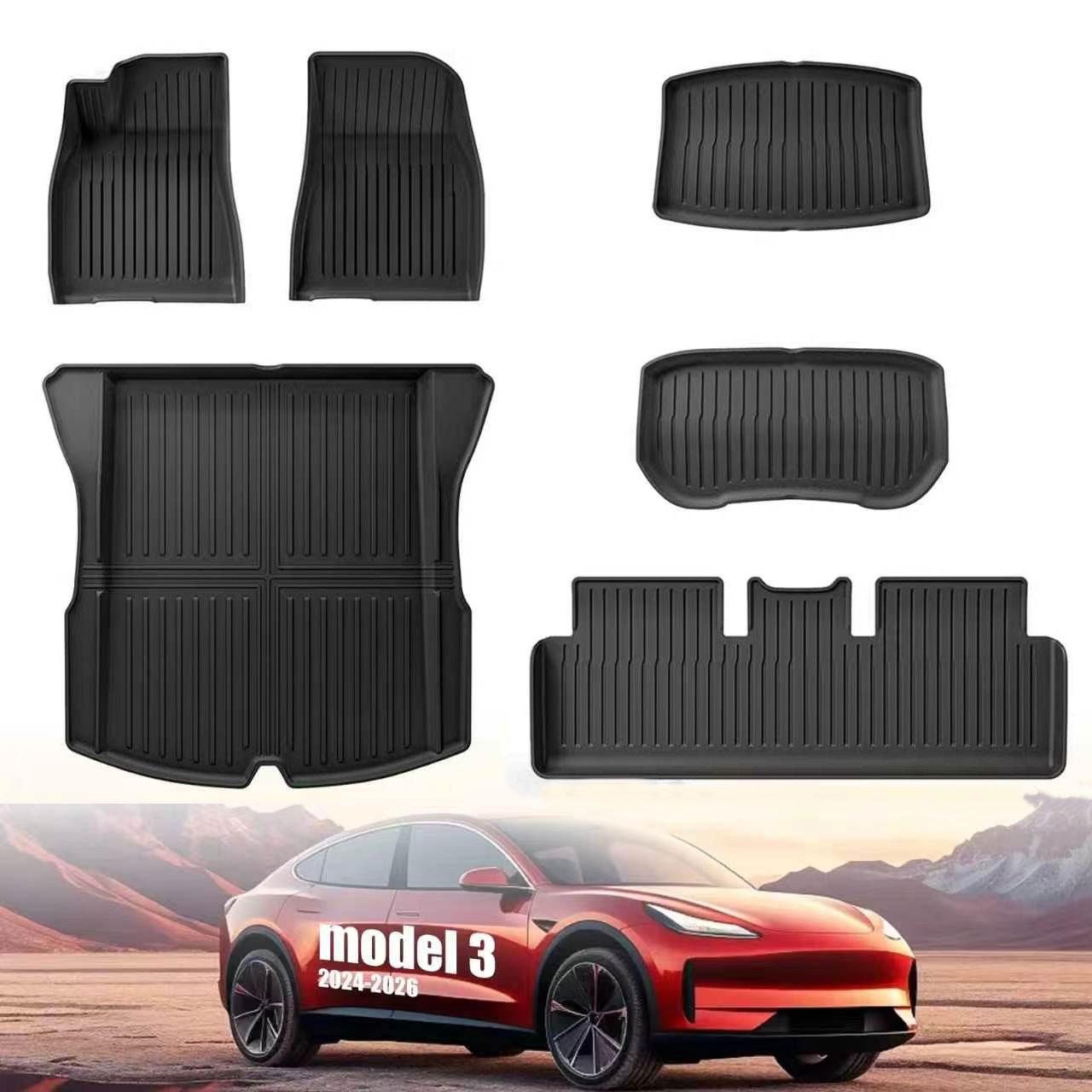 Car Floor Mat - 2024-2026 모델 3 하이랜드 TPE 전천후