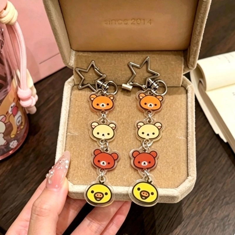 애니메이션 캐릭터 릴라쿠마 아크릴 키링, 귀여운 디자인 - Car Accessories Japanese 리뷰 및 가격